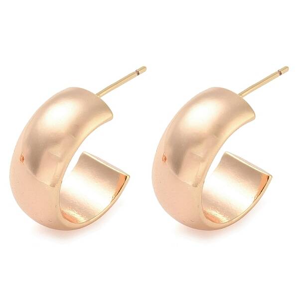 Rack Plating C-Shaped Brass Stud Earrings