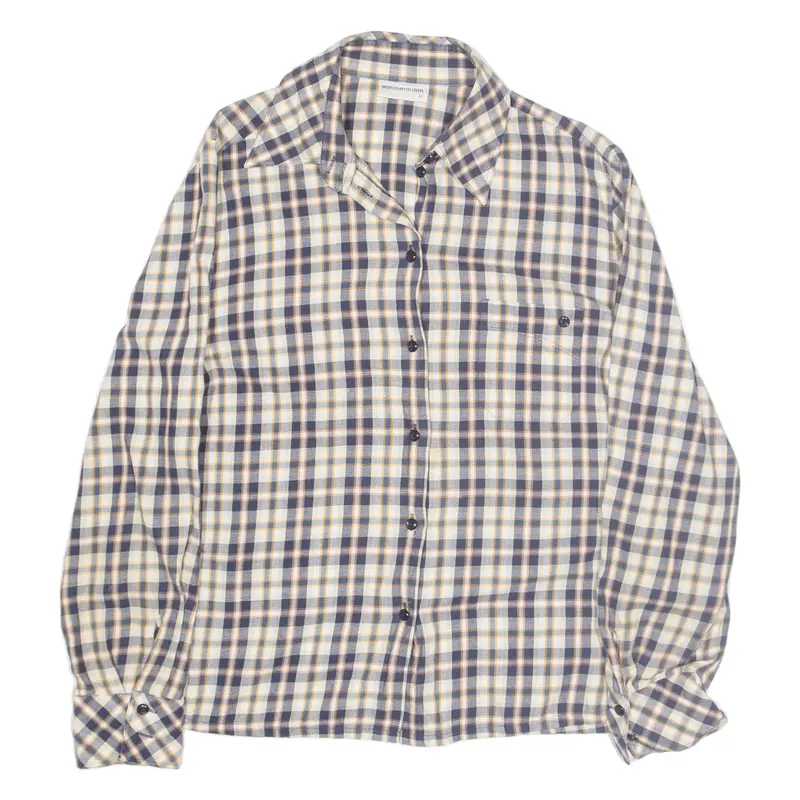 SOMMERMANN Shirt Blue Check Long Sleeve Womens M
