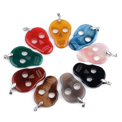 Halloween Themed Natural Agate Big Pendants