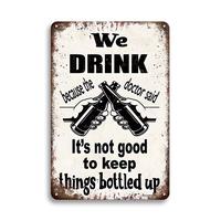 Vintage Beer Letter Pattern Humor Metal Tin Sign, 1 Count Retro Home Decor Hanging Plaque, Wall Decor for Home Living Room, B...