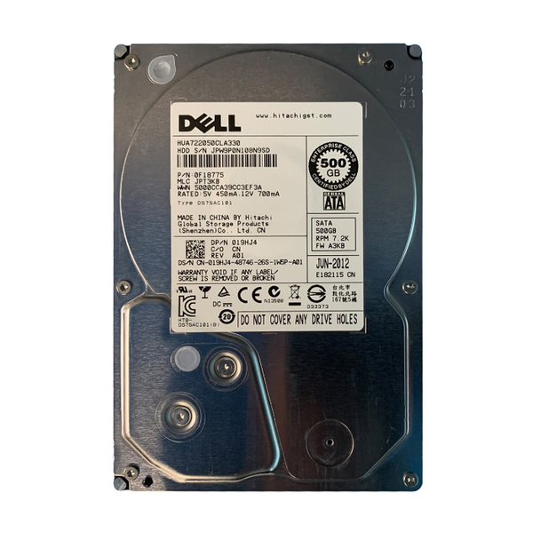 19HJ4 Dell 500GB 3Gb/s SATA 7200 3.5-inch 32MB Hard Drive