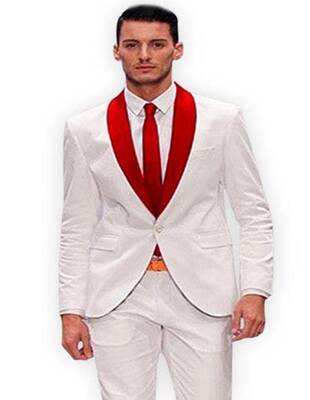 Tux-SH White/Red -  Tuxedo Wholesale  Distributors