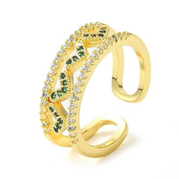 Brass Micro Pave Cubic Zirconia Ring
