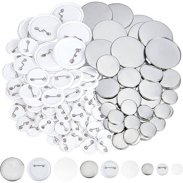 250 Sets 3 Style Iron Brooch Cabochon Bezel Settings