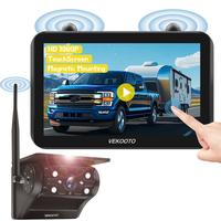 Magnetic Solar Wireless Backup Camera VK7, 7'' IPS Touchscreen Monitor HD1080P No Wiring Rechargeable Camera for RV, Trailer,...