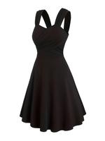 Women's Plain Criss Cross Ruched A Line Dress, Casual Sleeveless Short Dress for Summer, Ladies Clothes for Daily Wear, Dress...