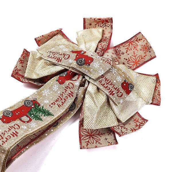 Christmas Linen Big Bowknot Pendant Decorations