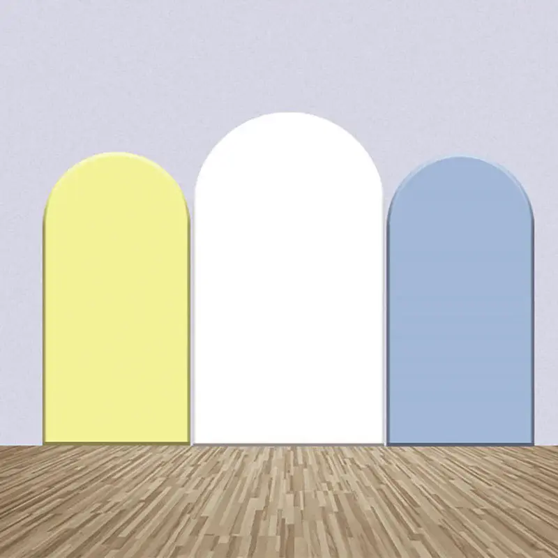 Yellow White Blue Colors Theme Arch Backdrop Kit - Aperturee