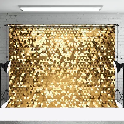 Gold Triangle Sequins Backdrop For Photography - Aperturee