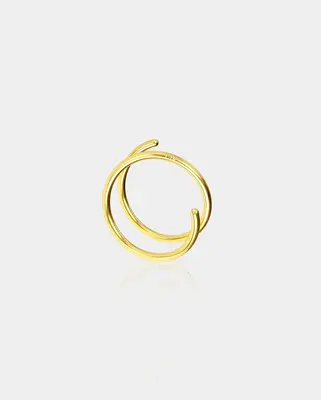 20G 14K Gold Double Segment Nose Hoop
