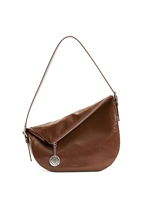 Smting half moon crossbody bag with zipper