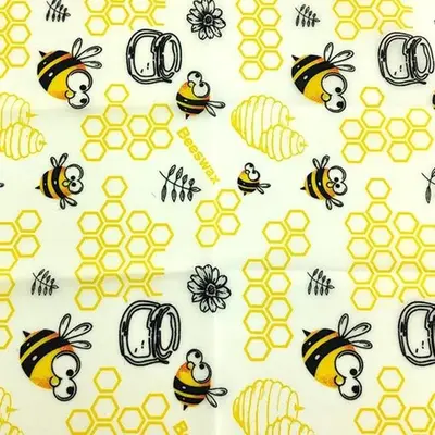 Zero Waste Bee's Wax Wrap | Color: Bees | Specification: Variety 3 Pack