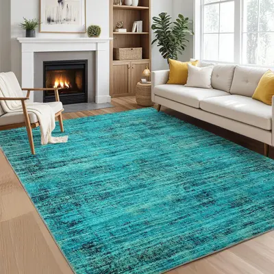 Garvee Persian Green Pine 6x9 Area Washable Rugs, Soft Vintage Distressed Large Living Room Rug Retro Farmhouse Non Slip Low ...