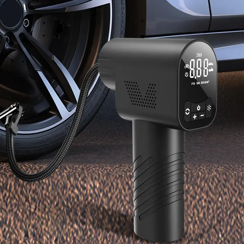 Portable Car Air Pump, USB Rechargeable Smart Digital Display Tire Inflator Portable, Wireless Car Air Compressor, Suitable f...