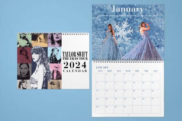 Taylor Swift Eras Tour 2024 12 Month Watercolor Lyric Wall Calendar