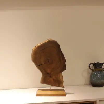 Original Abstract Wood Sculpture Art Modern Hand Carved Fine Art Abstract Wood Statue Table Desktop Art | COMPLETE SERENITY 2...