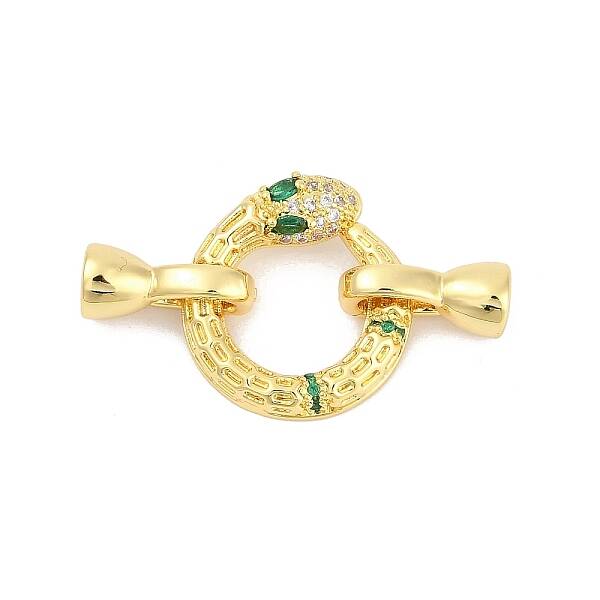 Brass Micro Pave Clear Cubic Zirconia Fold Over Clasps