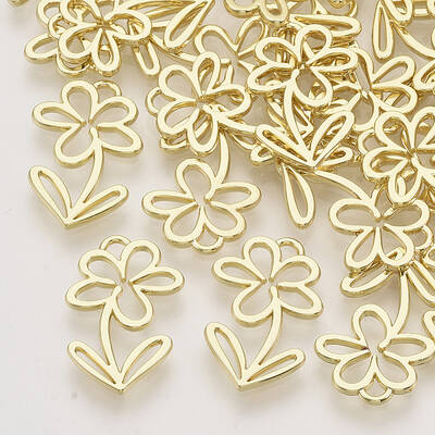 Rack Plating Alloy Open Back Bezel Pendants