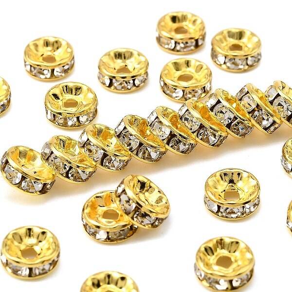 Brass Rhinestone Spacer Beads