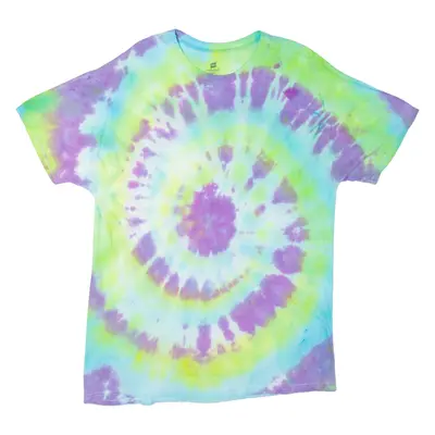 HANES Mens Tie Dye T-Shirt Green L