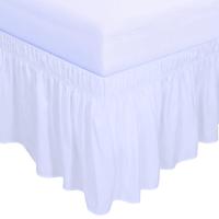 PureFit Wrap Around Ruffled Bed Skirt with Adjustable Elastic Belt - Frame Cover for Queen, King, and C-King Beds, 14, 18, 22...