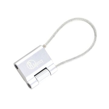 50 Custom MoMA Aluminum Stainless Steel Cable Keychain in Silver - ...