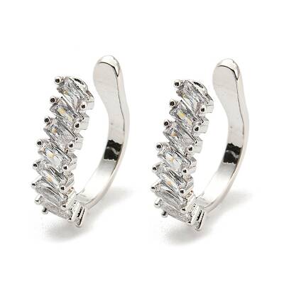 Clear Cubic Zirconia Cuff Earrings