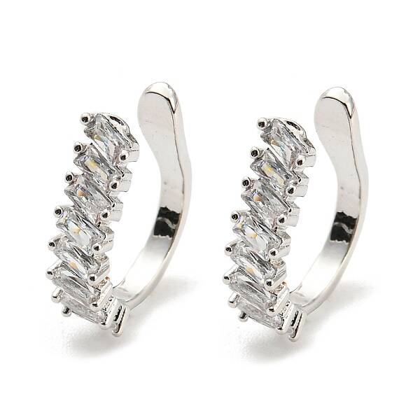 Clear Cubic Zirconia Cuff Earrings