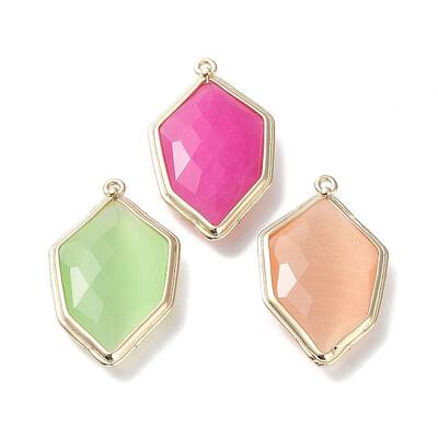 Cat Eye & Dyed Natural Jade Pendants