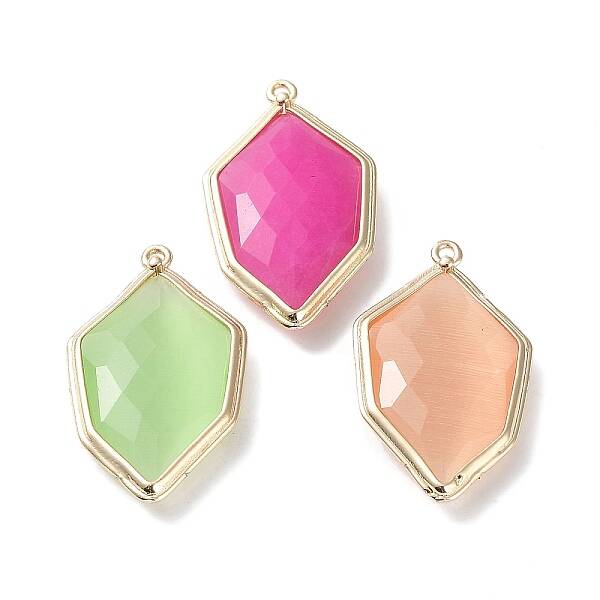 Cat Eye & Dyed Natural Jade Pendants