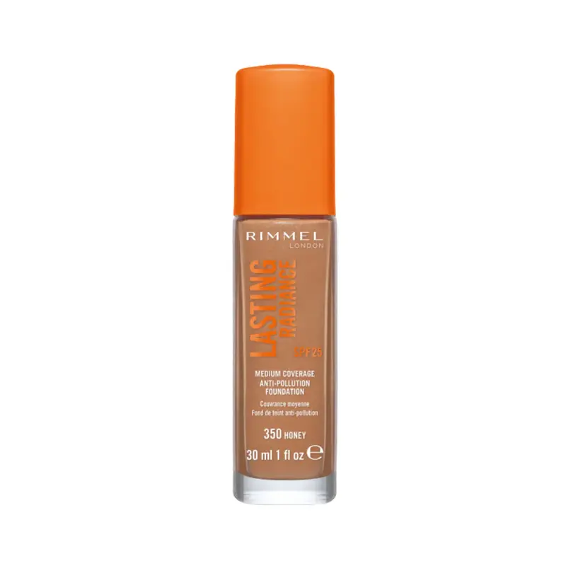 Rimmel London Lasting Radiance Liquid Foundation Naturale Medium Coverage 350 Honey SPF 25 30ml