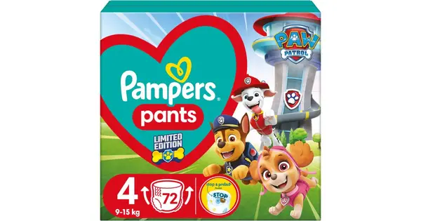 Pampers Pants Paw Patrol size 4 disposable pull-up diapers 9-15 kg 72 pieces