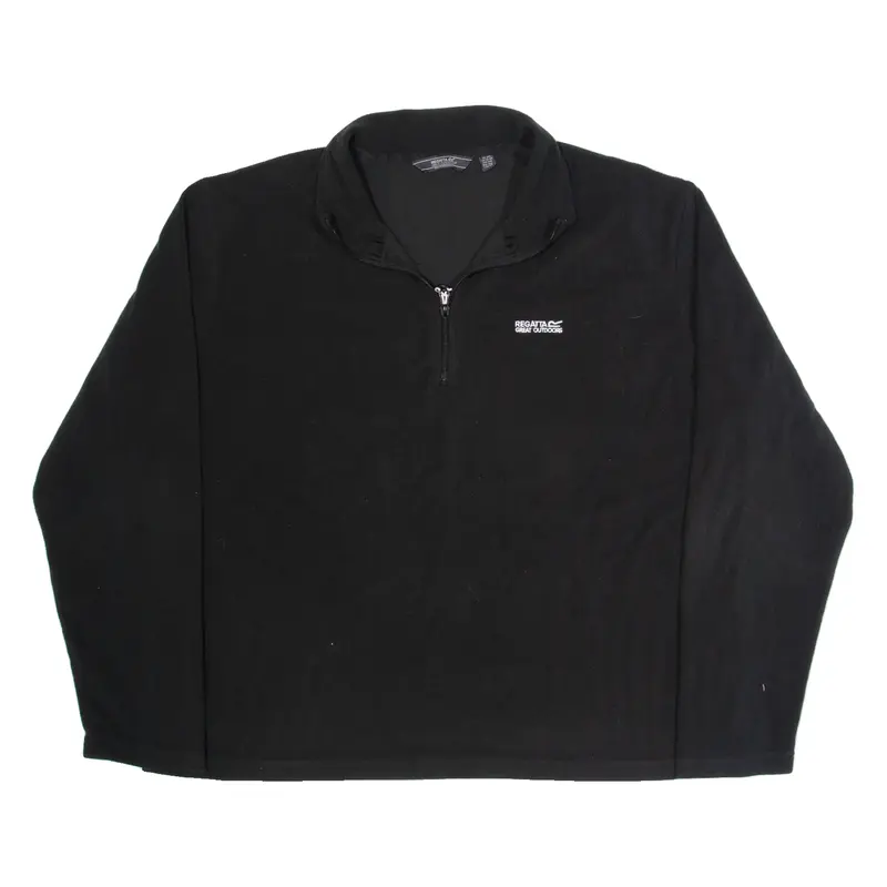 REGATTA Mens Fleece Black 1/4 Zip 2XL