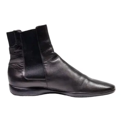 PRADA Chelsea Boots Black Leather Mens UK 7.5