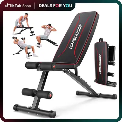 【Deals For You】OPPSDECOR Workout Bench, Adjustable & Foldable Weight Bench for Bench Press, Strength Training and Full Bo...