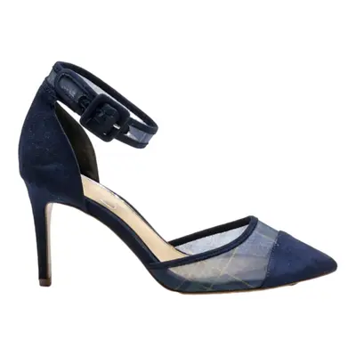 JESSICA SIMPSON D’Orsay Heels Blue Leather Womens UK 5.5