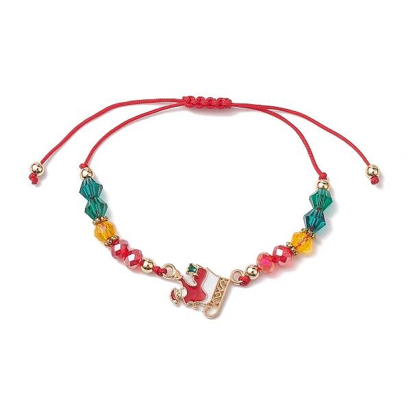 Christmas Glass Braided Bead Bracelets