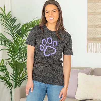 Leopard Paw Tee - Brown - 4X