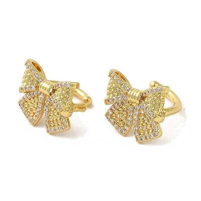 Rack Plating Brass Micro Pave Cubic Zirconia Cuff Earrings