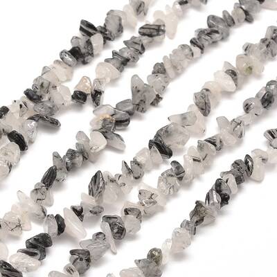 Natural Rutilated Quartz Chip Bead Strands