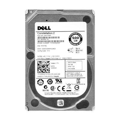 55RMX Dell 500GB 6Gb/s SAS 7200 2.5-inch 64MB Hard Drive