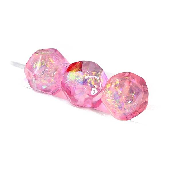 30Pcs Gradient Color & UV Plating Rainbow Iridescent Opaque Resin Beads