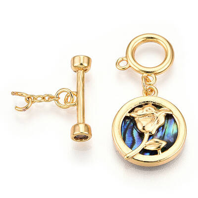 Paua Shell Toggle Clasps