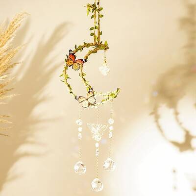 Natural Quartz Crystal Hanging Suncatcher Pendant Decoration