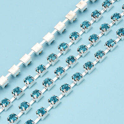 Silver Plated Brass Rhinestone Strass Chains