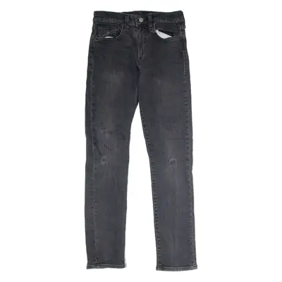 LEVI'S 502 Big E Jeans Mens Black Regular Tapered Charcoal Wash W26 L29