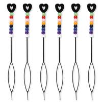 6 PC Hair Beader Tool w/ 48 Beads – Quick Easy Braiding & Beading Applicator with 8 Assorted Colored Beads - Braid Accessor...