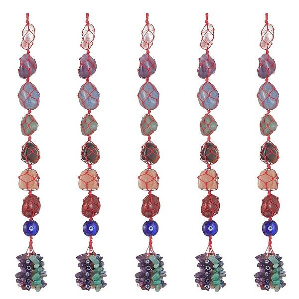 7 Chakra Nuggets Natural Gemstone Pocket Pendant Decorations