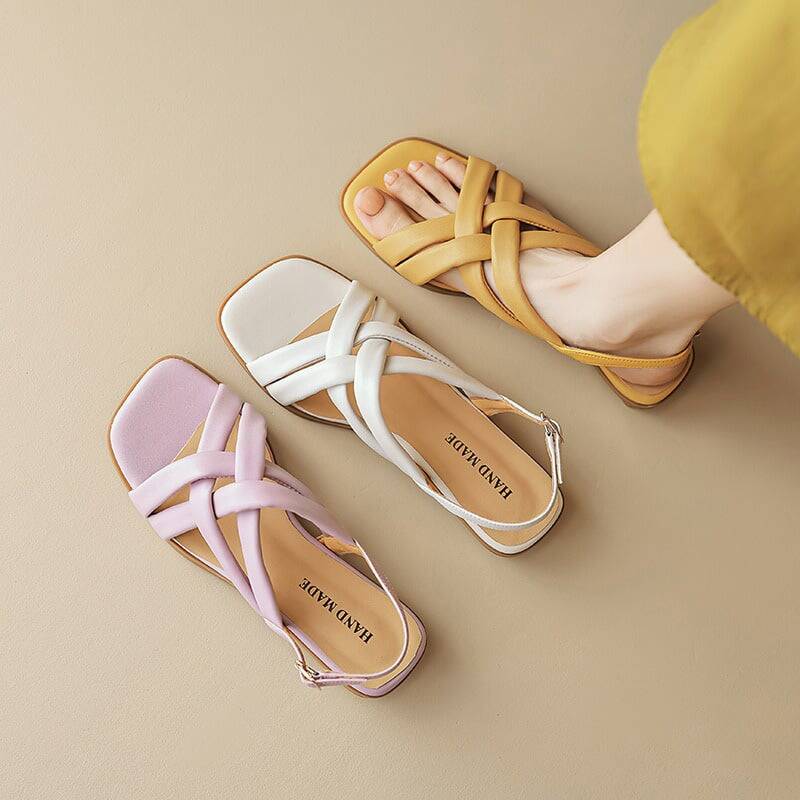 CHIKO Janna Open Toe Block Heels Flats Sandals