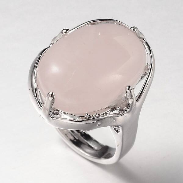 Adjustable Oval Gemstone Wide Band Rings